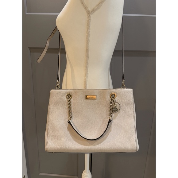 kate spade new york Handbags - Kate Spade Briar Lane Meena Purse Pink Beige Leather Removable Shoulder Strap